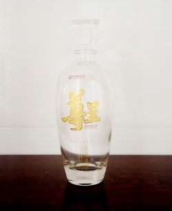 高平烤花白玻璃瓶