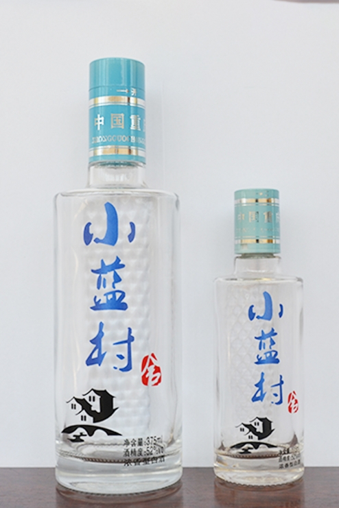 贺山烤花白玻璃酒瓶